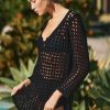 Getaway & Resort Wear * | Cheapest By Anthropologie Crochet Cover-Up Dress Black