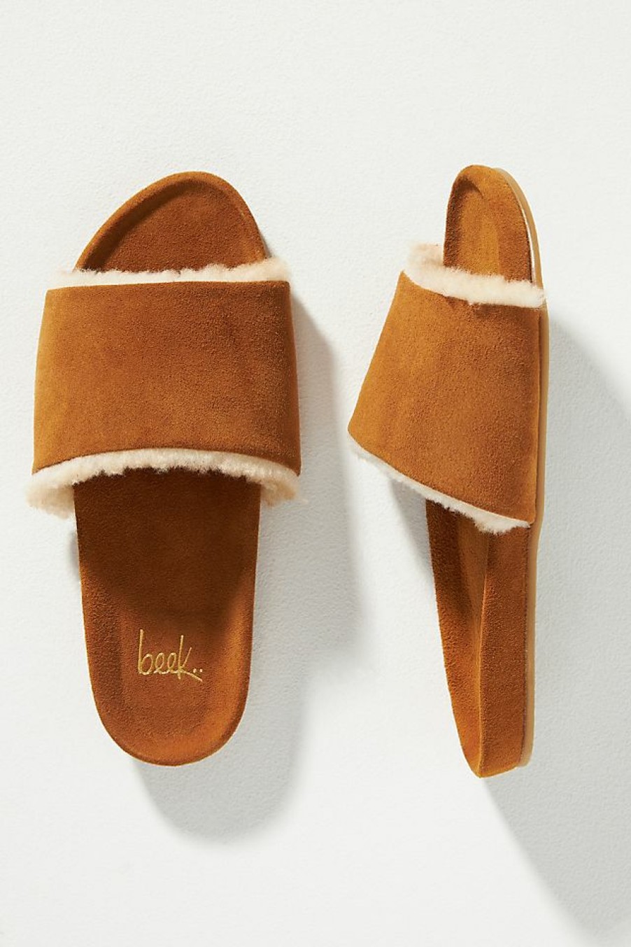 Getaway & Resort Wear * | Best Sale Beek Gallito Shearling Sandals Honey