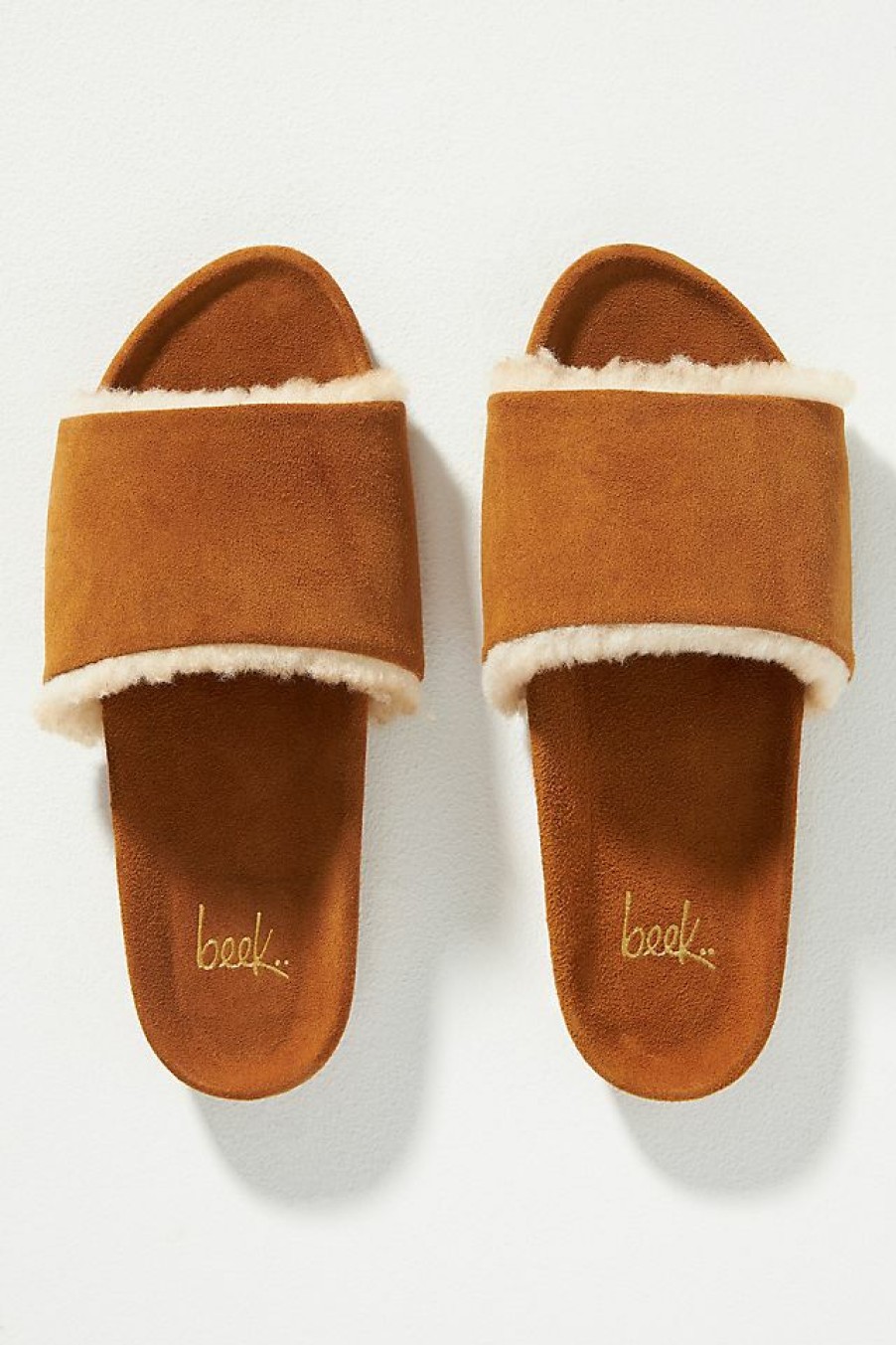 Getaway & Resort Wear * | Best Sale Beek Gallito Shearling Sandals Honey