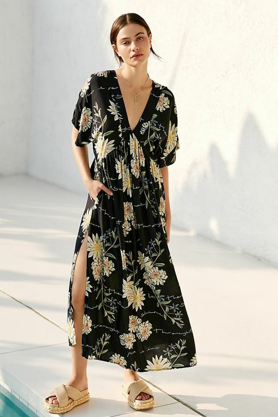 Getaway & Resort Wear * | Best Pirce Malai Alive Bloom Shona Maxi Dress Black