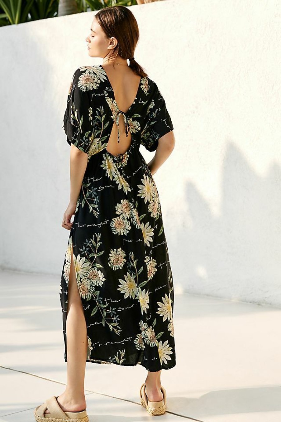 Getaway & Resort Wear * | Best Pirce Malai Alive Bloom Shona Maxi Dress Black