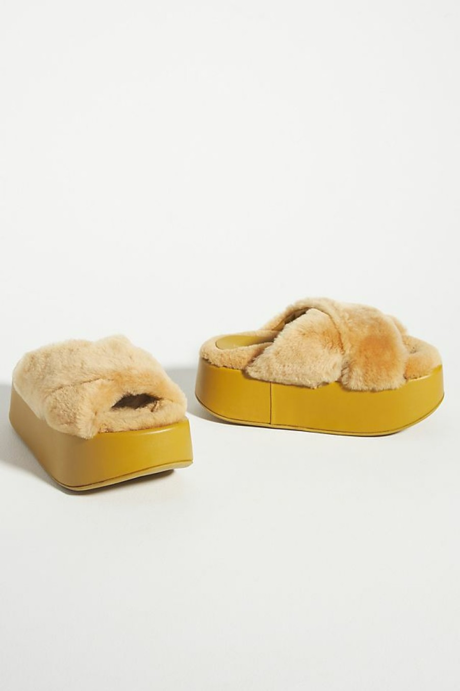 Getaway & Resort Wear * | Budget Paloma Barcelo Kai Platform Sandals Dark Yellow