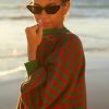 Getaway & Resort Wear * | Best Sale Beach Riot Ava Holiday Glitter Stripe Sweater Dark Red