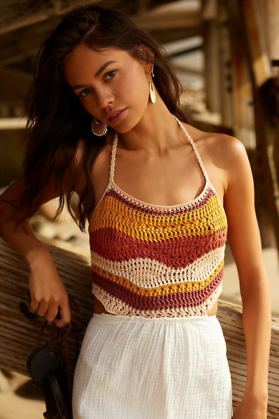 Getaway & Resort Wear * | Hot Sale By Anthropologie Crochet Mini Dress White