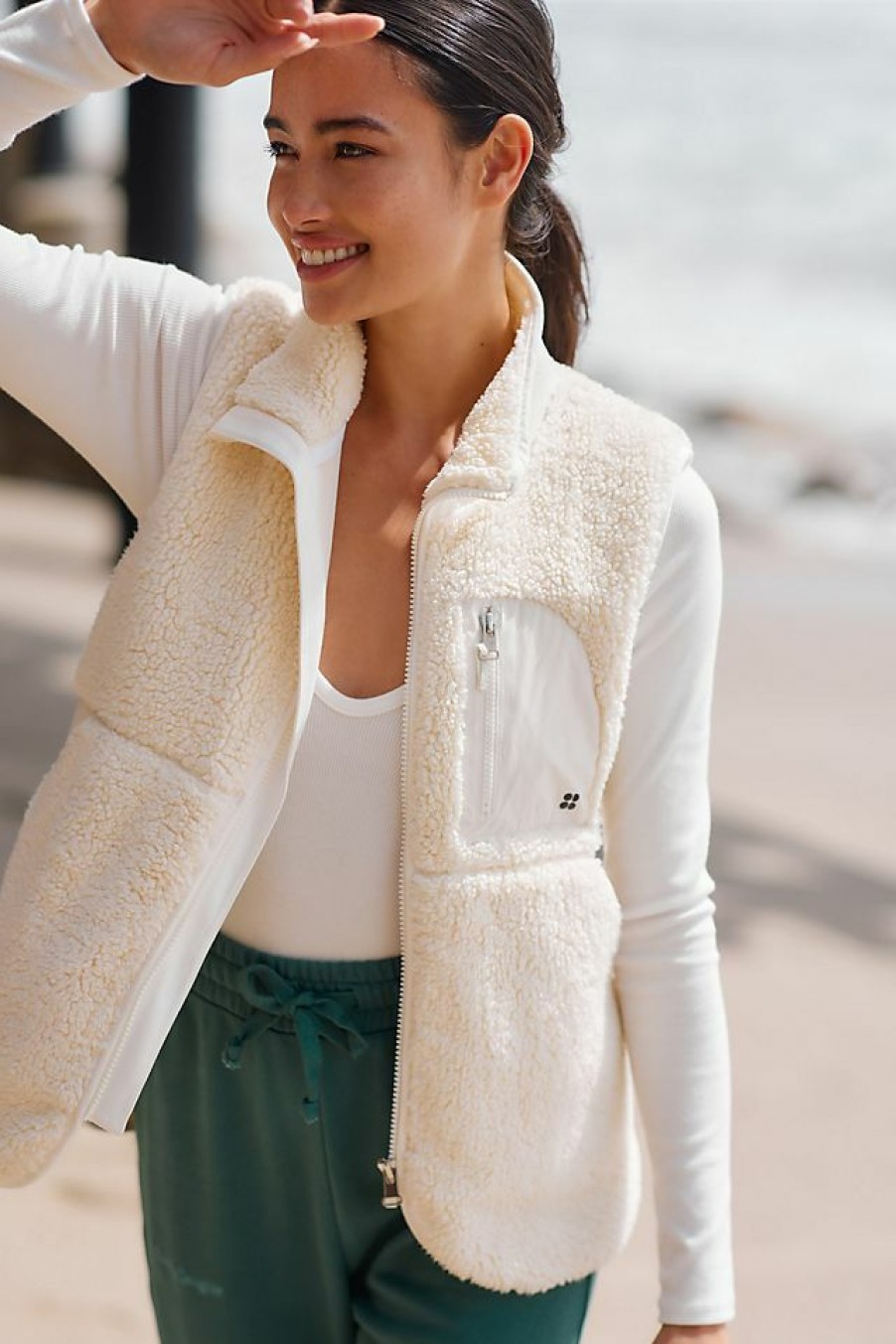 Activewear * | Best Reviews Of Sweaty Betty Montana Vest Cream