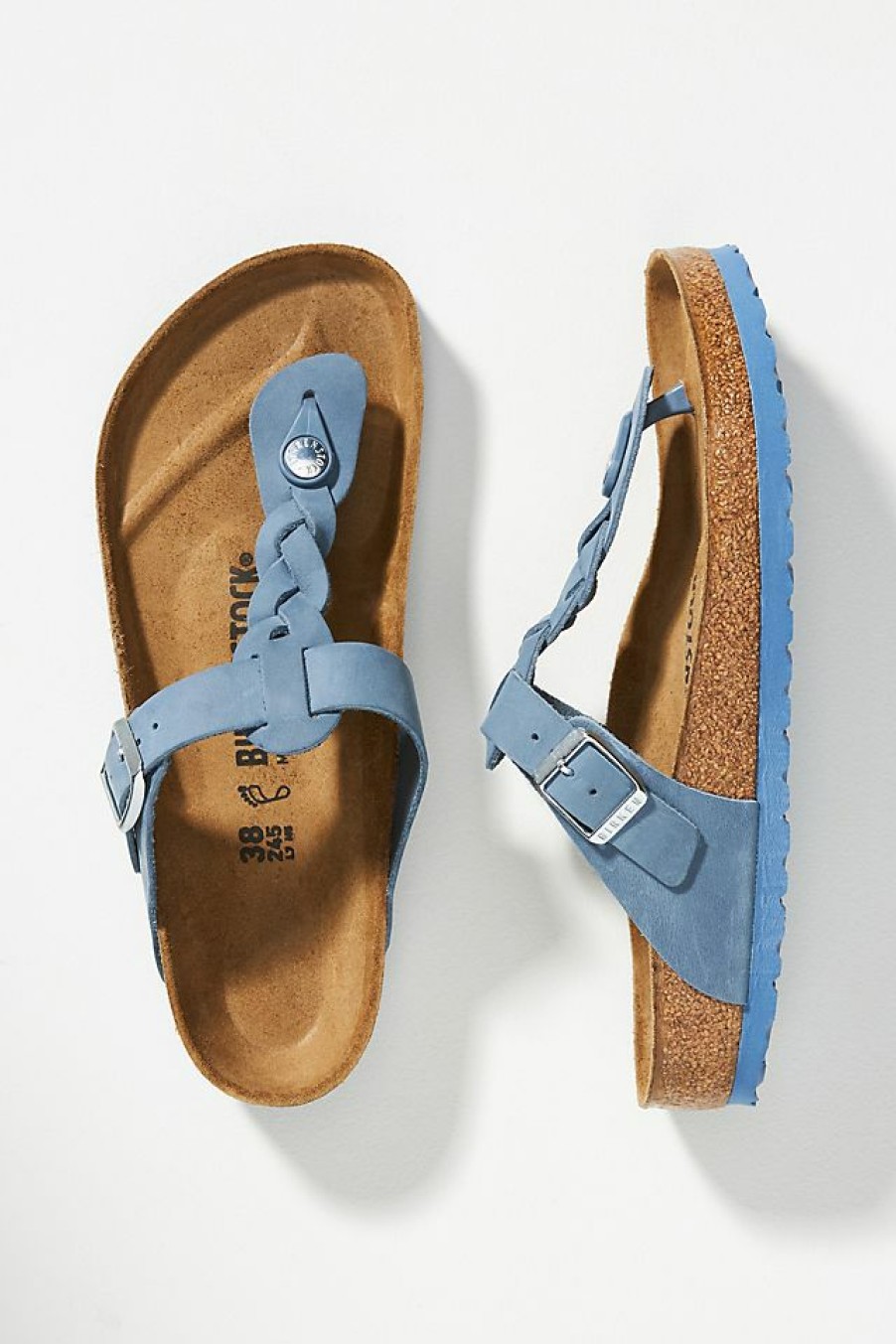 Getaway & Resort Wear * | Hot Sale Birkenstock Gizeh Braided Sandals Light Blue