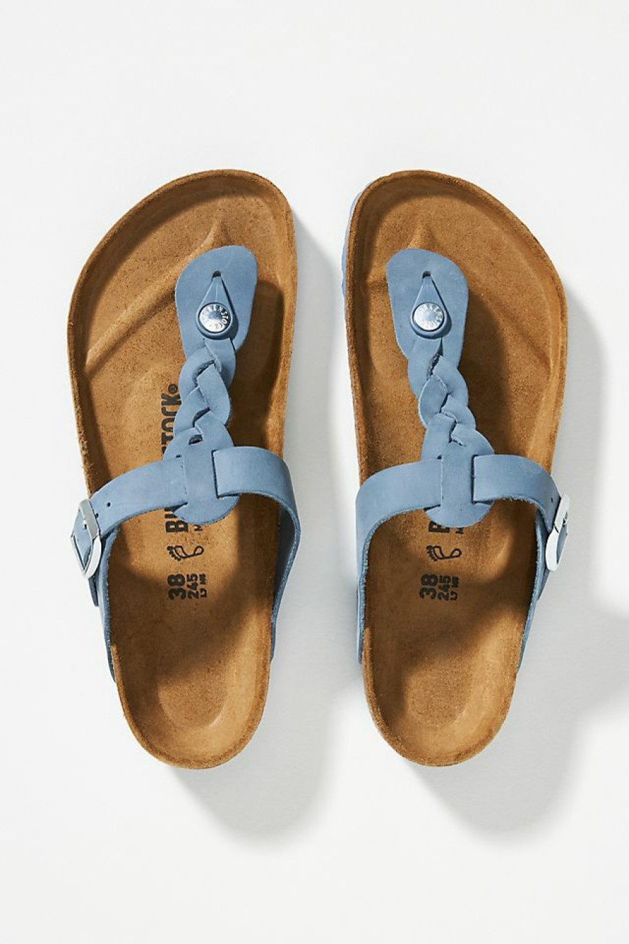 Getaway & Resort Wear * | Hot Sale Birkenstock Gizeh Braided Sandals Light Blue