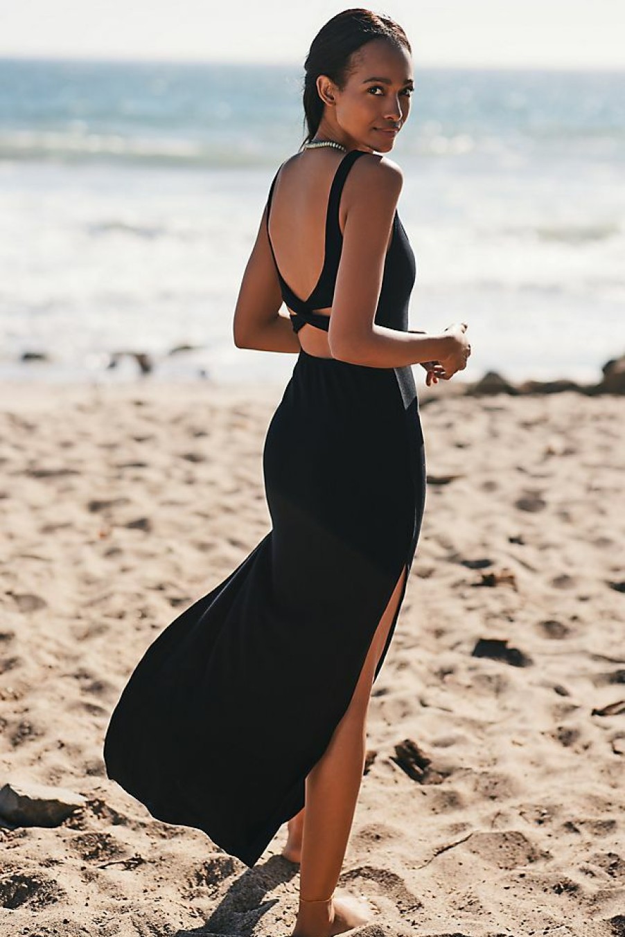 Getaway & Resort Wear * | Deals Lspace Mara Cutout Maxi Dress Black