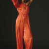 Getaway & Resort Wear * | Cheapest Farm Rio One-Shoulder Jumpsuit Orange