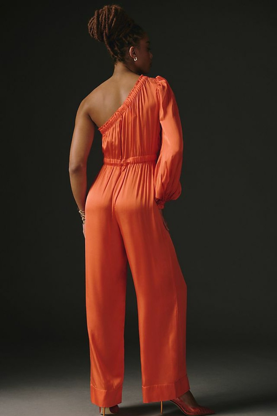 Getaway & Resort Wear * | Cheapest Farm Rio One-Shoulder Jumpsuit Orange