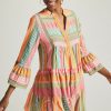 Getaway & Resort Wear * | Coupon Devotion Twins Embroidered Ella Tunic Dress Coral