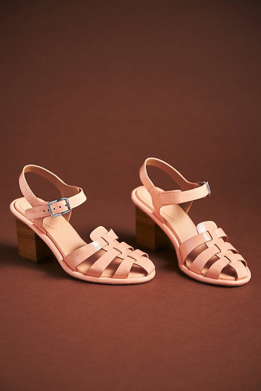 Getaway & Resort Wear * | Discount Vicenza Fisherman Heel Sandals Peach