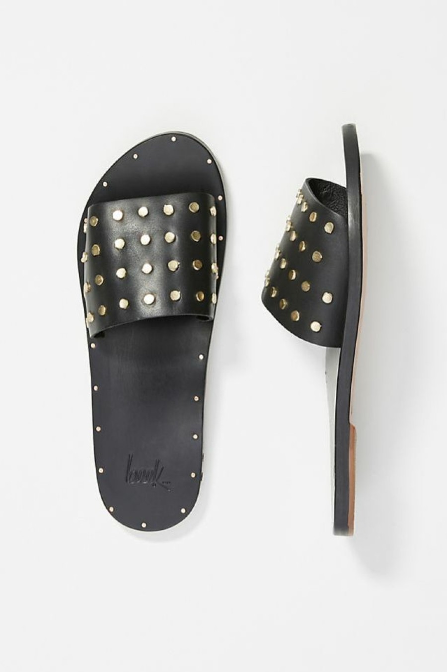 Getaway & Resort Wear * | Outlet Beek Lovebird Studded Slide Sandals Black