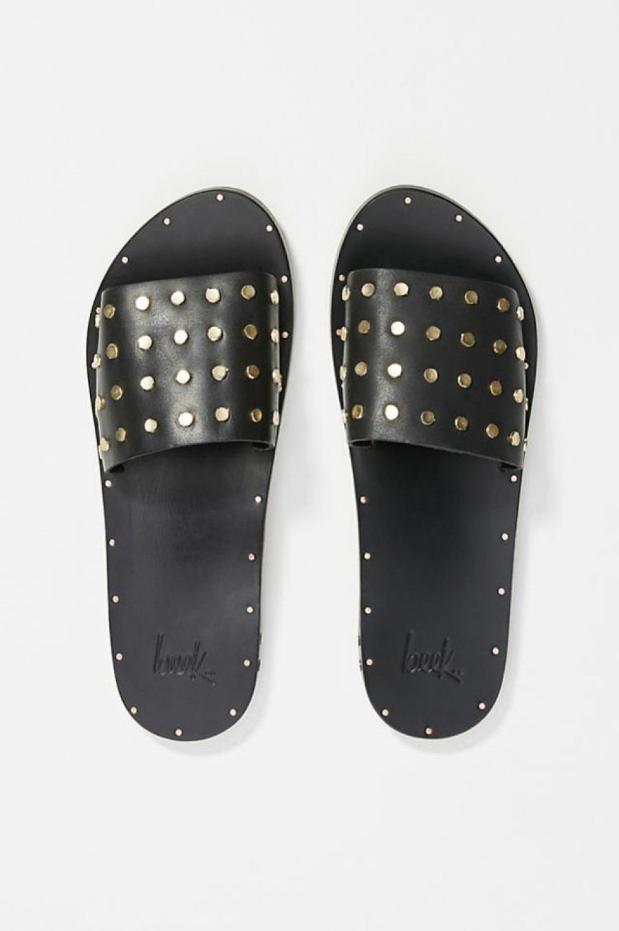 Getaway & Resort Wear * | Outlet Beek Lovebird Studded Slide Sandals Black