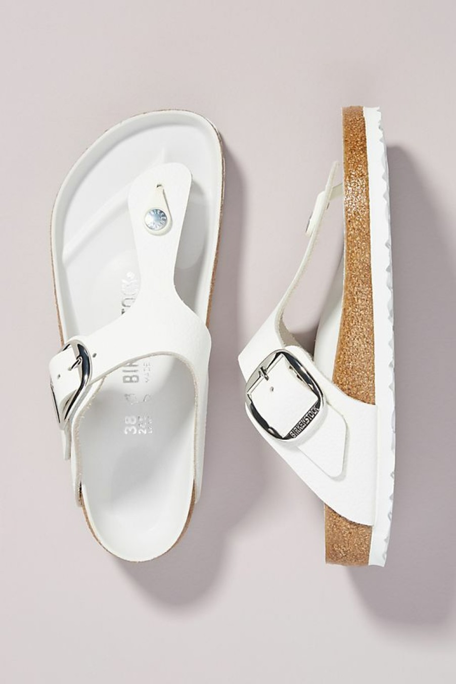 Getaway & Resort Wear * | Outlet Birkenstock Gizeh Big Buckle Sandals White