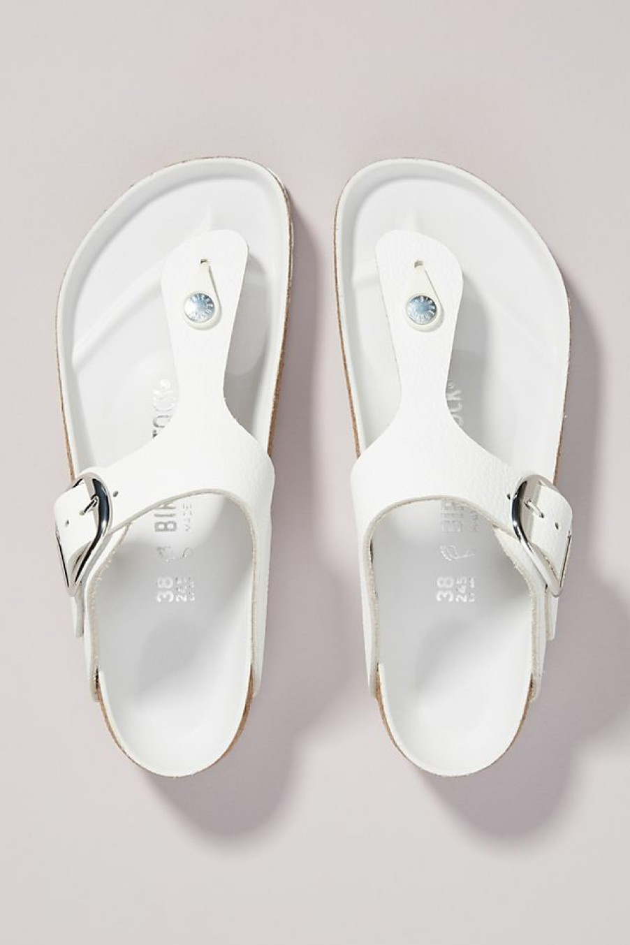 Getaway & Resort Wear * | Outlet Birkenstock Gizeh Big Buckle Sandals White