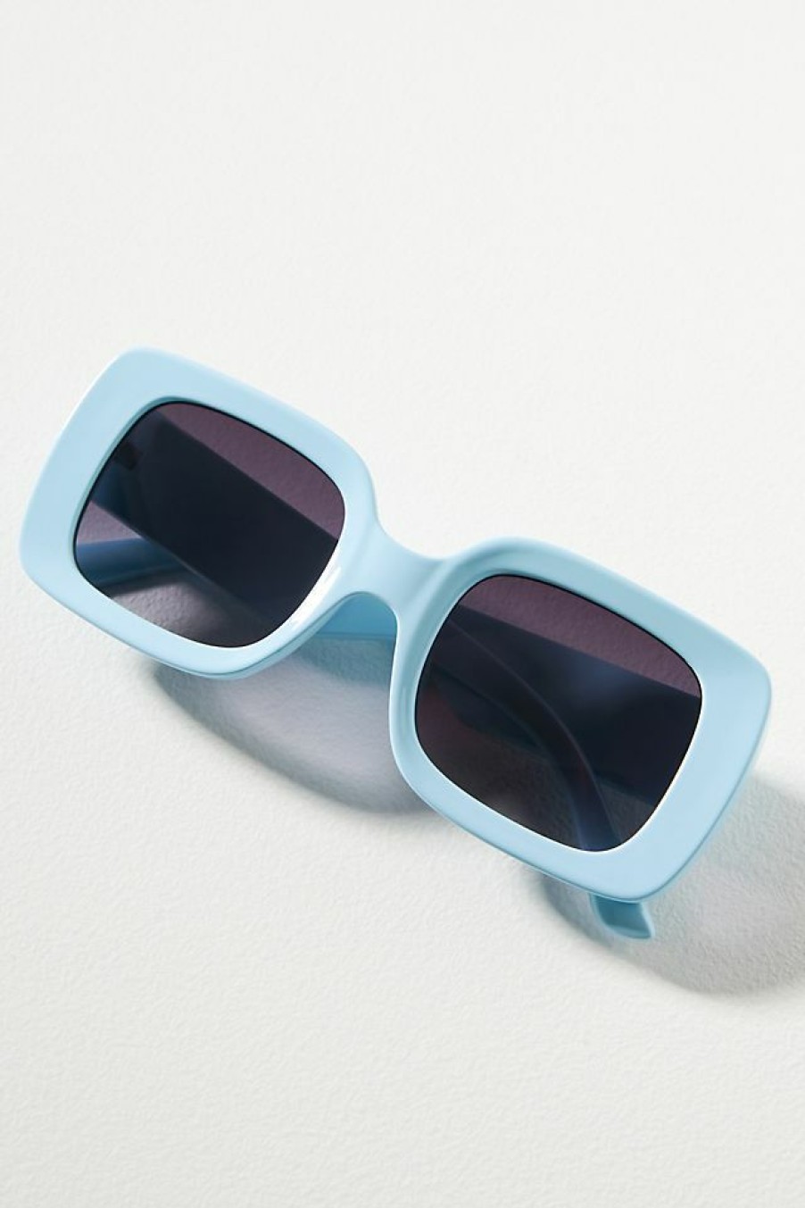 Getaway & Resort Wear * | New By Anthropologie Beveled Rectangular Sunglasses Light Blue