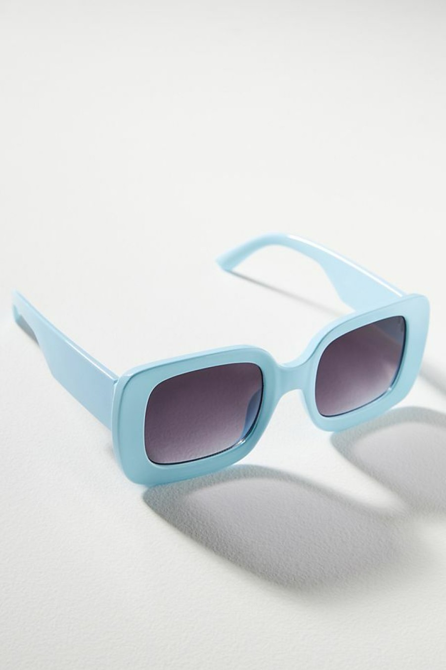 Getaway & Resort Wear * | New By Anthropologie Beveled Rectangular Sunglasses Light Blue