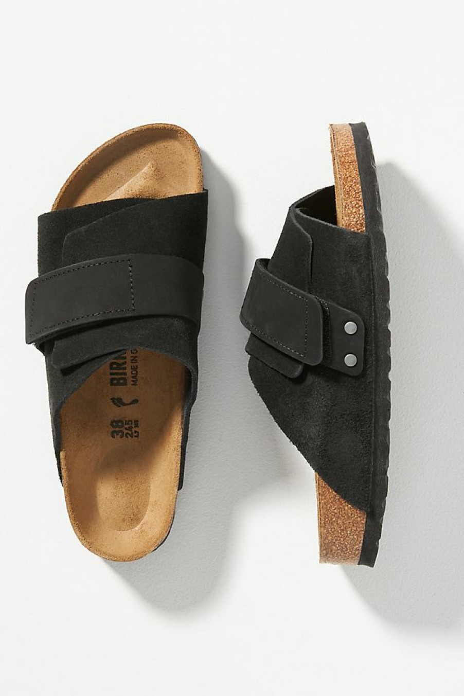 Getaway & Resort Wear * | Buy Birkenstock Kyoto Suede Sandals Black