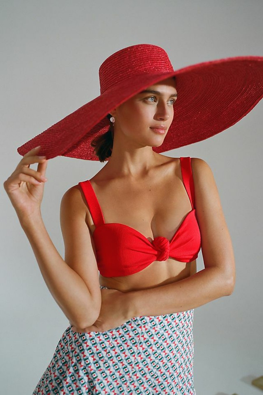 Getaway & Resort Wear * | Deals Beach Riot Sophia Bikini Top Holiday Red