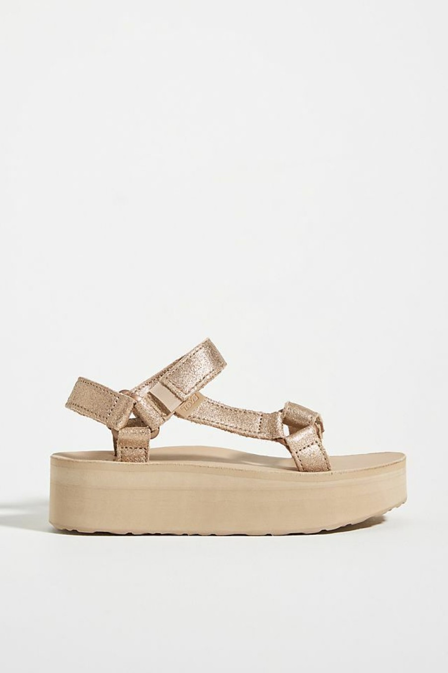 Getaway & Resort Wear * | Best Deal Teva Flatform Universal Leather Sandals Neutral