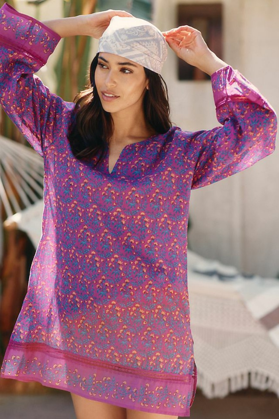 Getaway & Resort Wear * | Promo Roller Rabbit Kurta Tunic Pink Combo