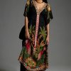 Getaway & Resort Wear * | Best Deal Farm Rio Farm X Anthropologie Printed V-Neck Maxi Dress Black Motif