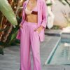 Getaway & Resort Wear * | Cheap Stateside Satin Pants Pink