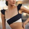 Intimates & Lingerie * | Top 10 Port De Bras Ruffle Bra Black & White