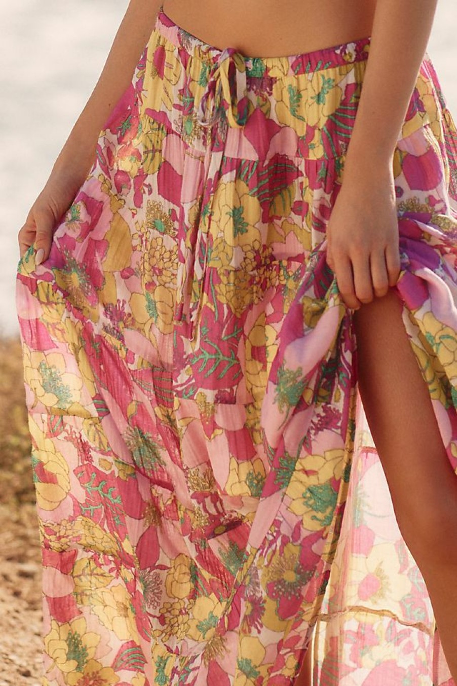 Getaway & Resort Wear * | Deals By Anthropologie Tiered Skirt Pink