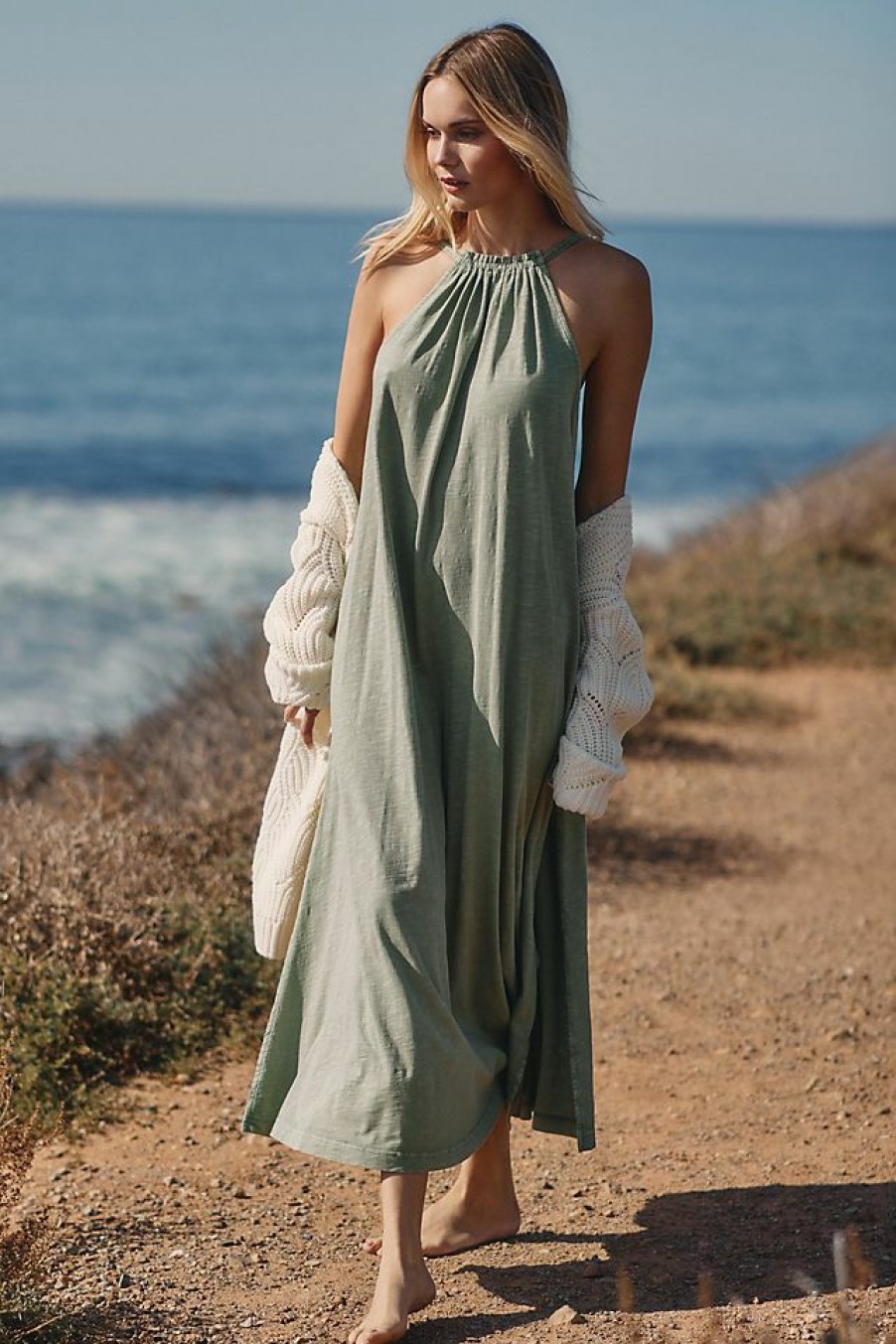 Getaway & Resort Wear * | Coupon By Anthropologie A-Line Maxi Dress Moss