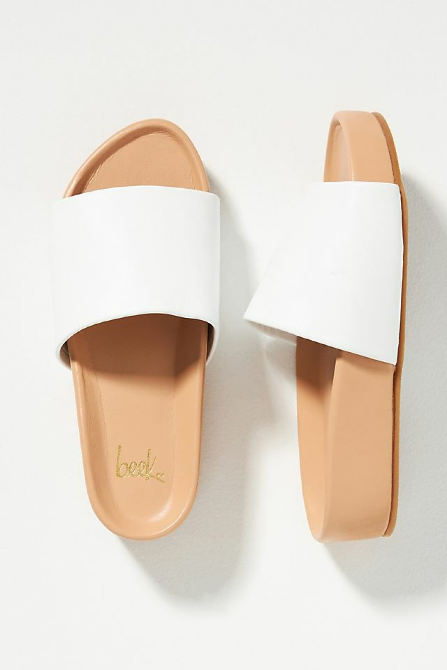 Getaway & Resort Wear * | Wholesale Beek Pelican Slide Sandals White