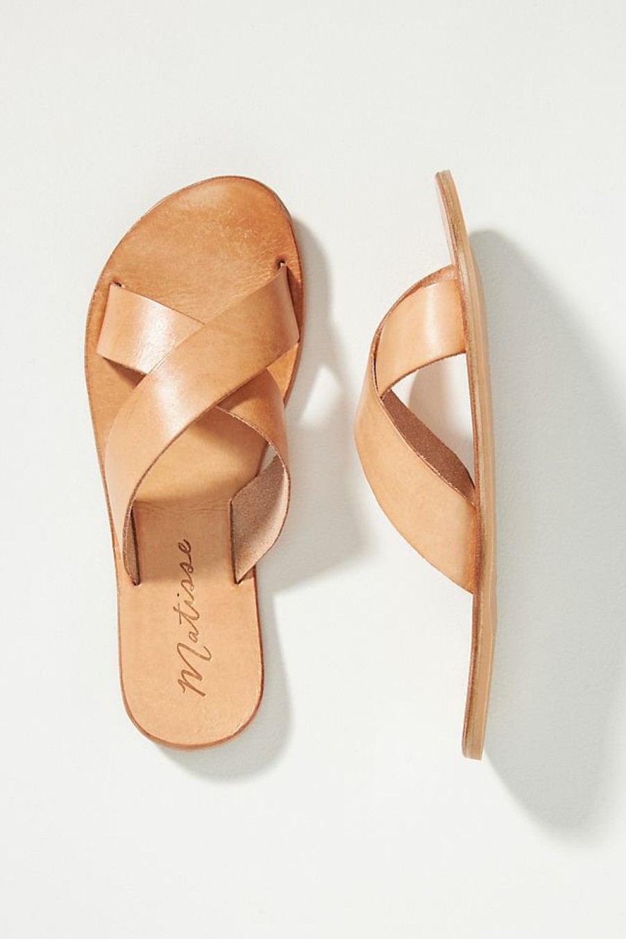 Getaway & Resort Wear * | New Matisse Cuba Criss-Cross Slide Sandals Neutral