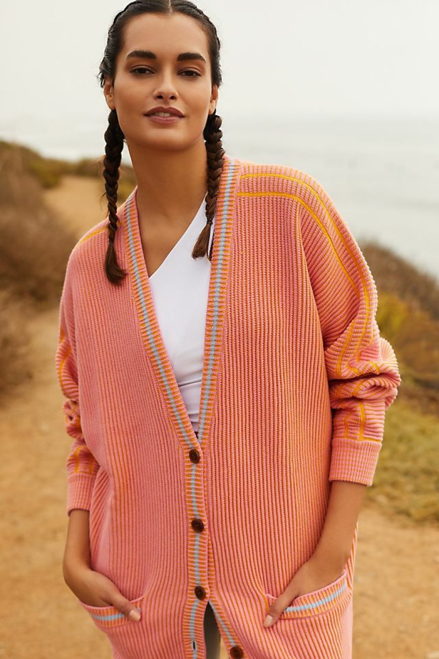 Activewear * | Best Deal The Upside Hanna Cardigan Sweater Pink