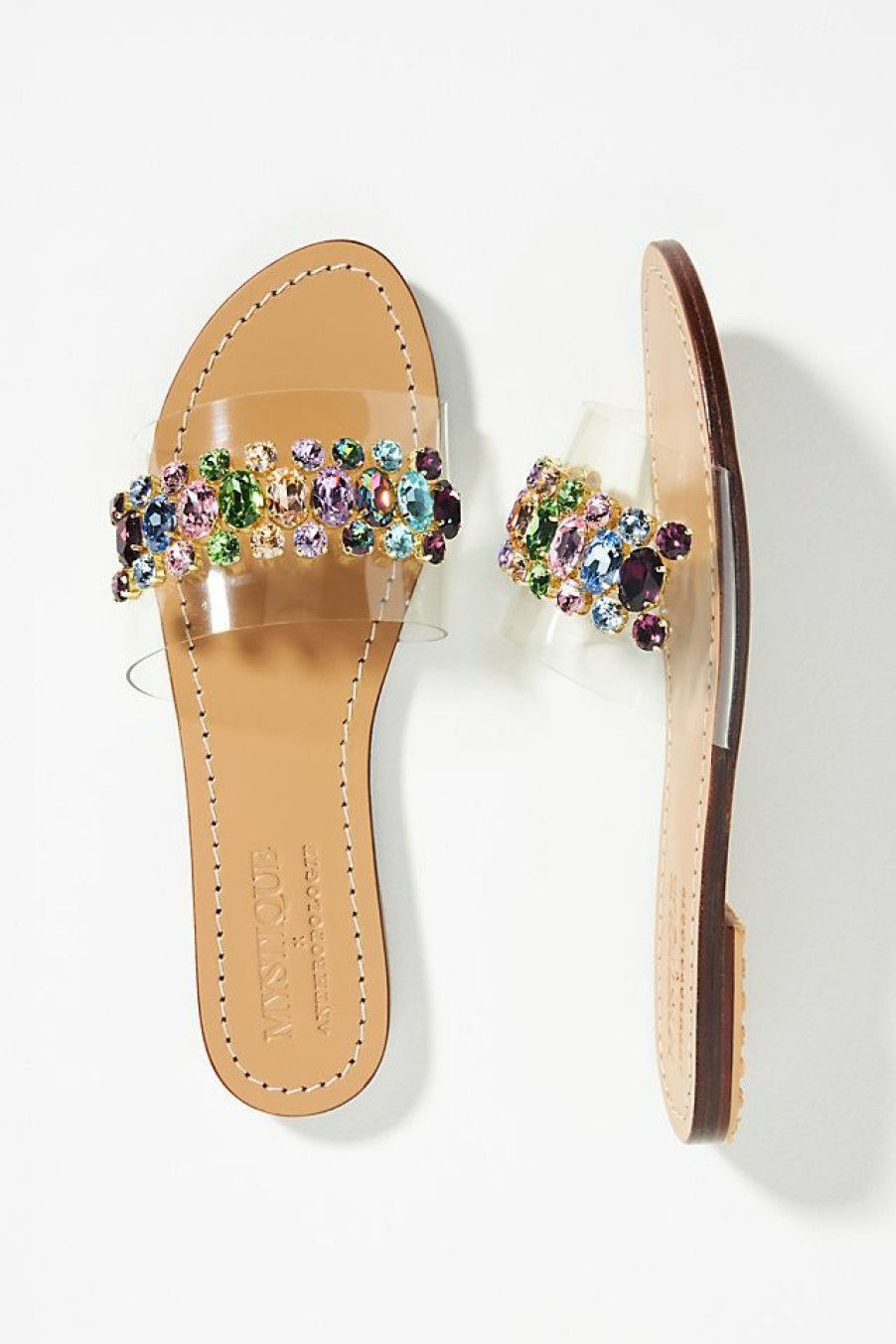 Getaway & Resort Wear * | Wholesale Mystique Plexi Slide Sandals Assorted