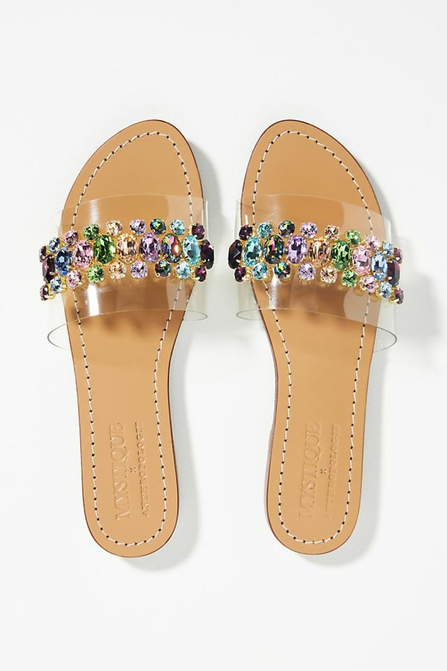 Getaway & Resort Wear * | Wholesale Mystique Plexi Slide Sandals Assorted