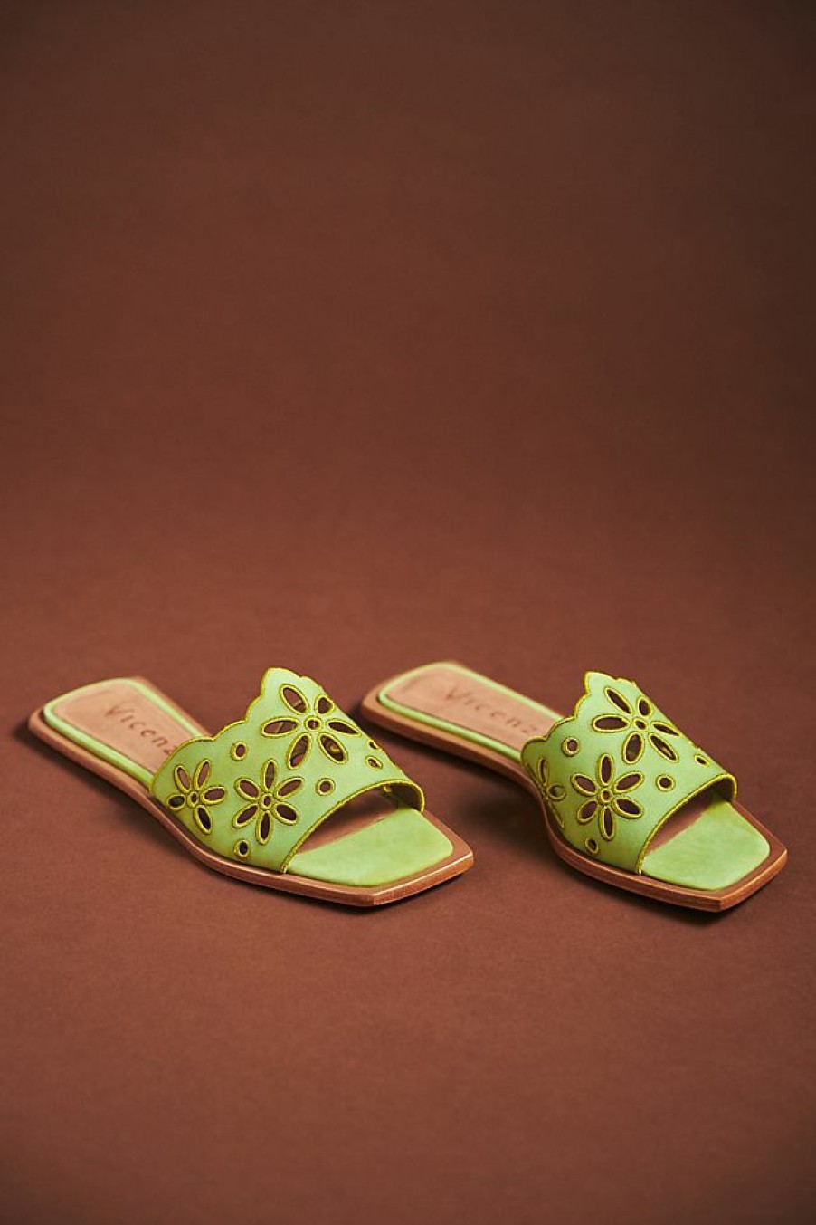 Getaway & Resort Wear * | Wholesale Vicenza Floral Cut-Out Sandals Moss