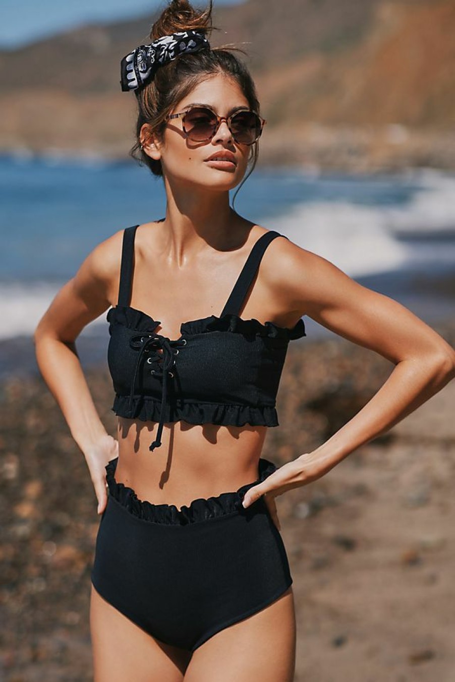 Getaway & Resort Wear * | Discount Citrine Swim Citrine Alice Bikini Bottom Black