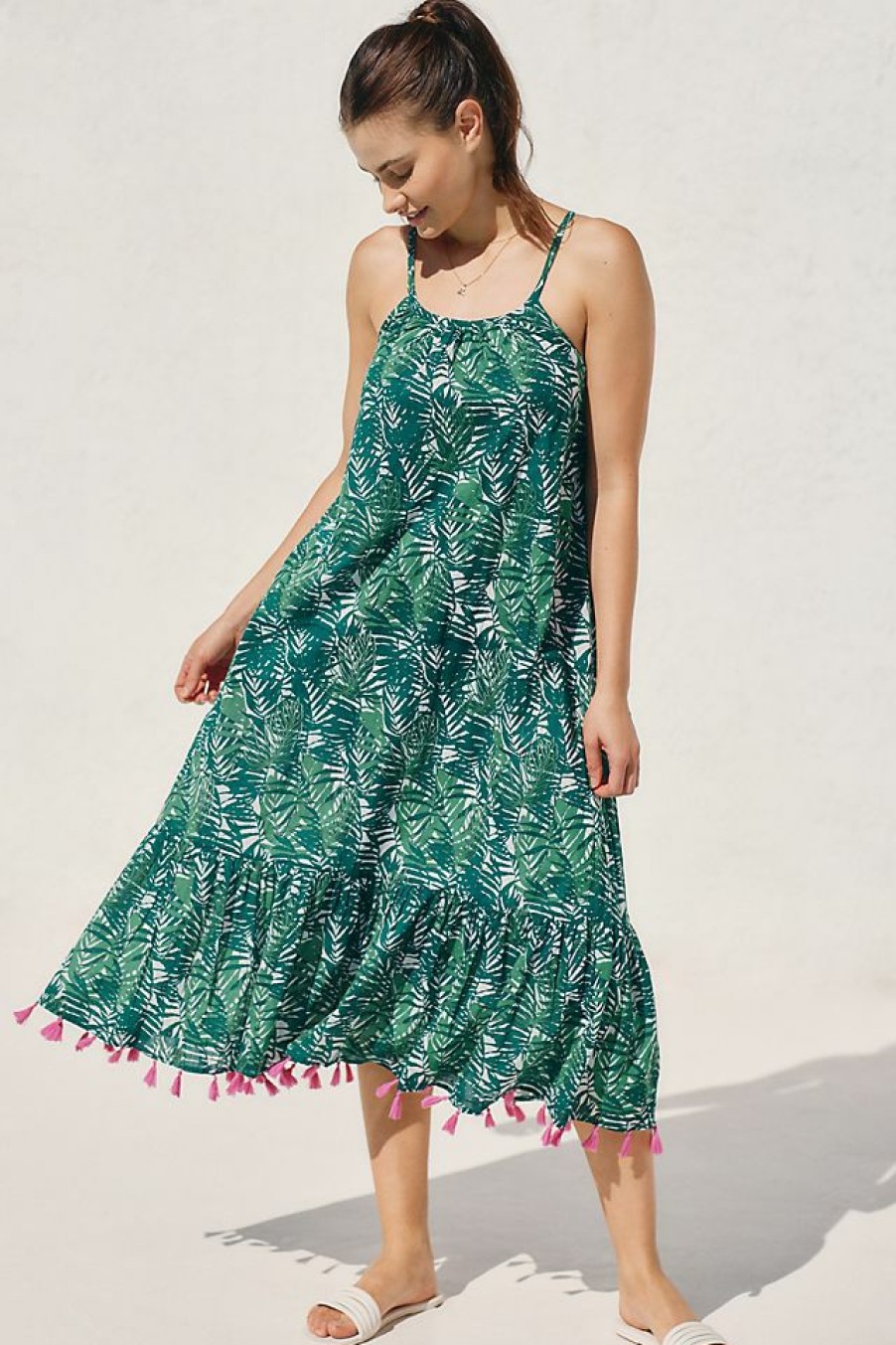 Getaway & Resort Wear * | Discount Mer St. Barth Chantal Maxi Dress Dark Green