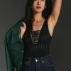 Intimates & Lingerie * | Discount By Anthropologie Pointelle Bodysuit Black