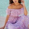 Getaway & Resort Wear * | Best Sale Mer St. Barth Juliette Off-The-Shoulder Dress Pink