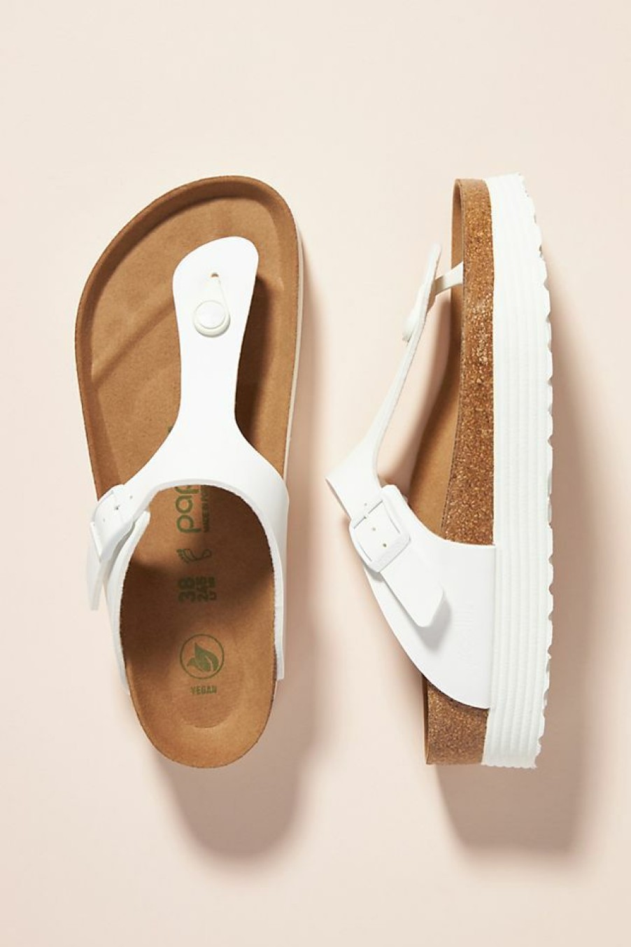 Getaway & Resort Wear * | Budget Papillio By Birkenstock Gizeh Vegan Platform Sandals White