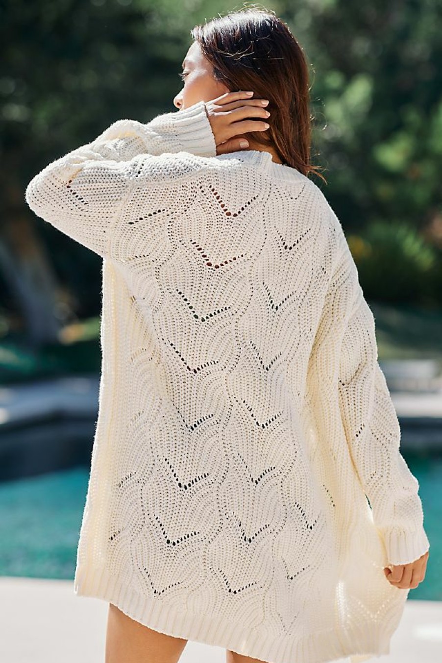 Getaway & Resort Wear * | Coupon By Anthropologie Beach Cardigan Sweater Ivory