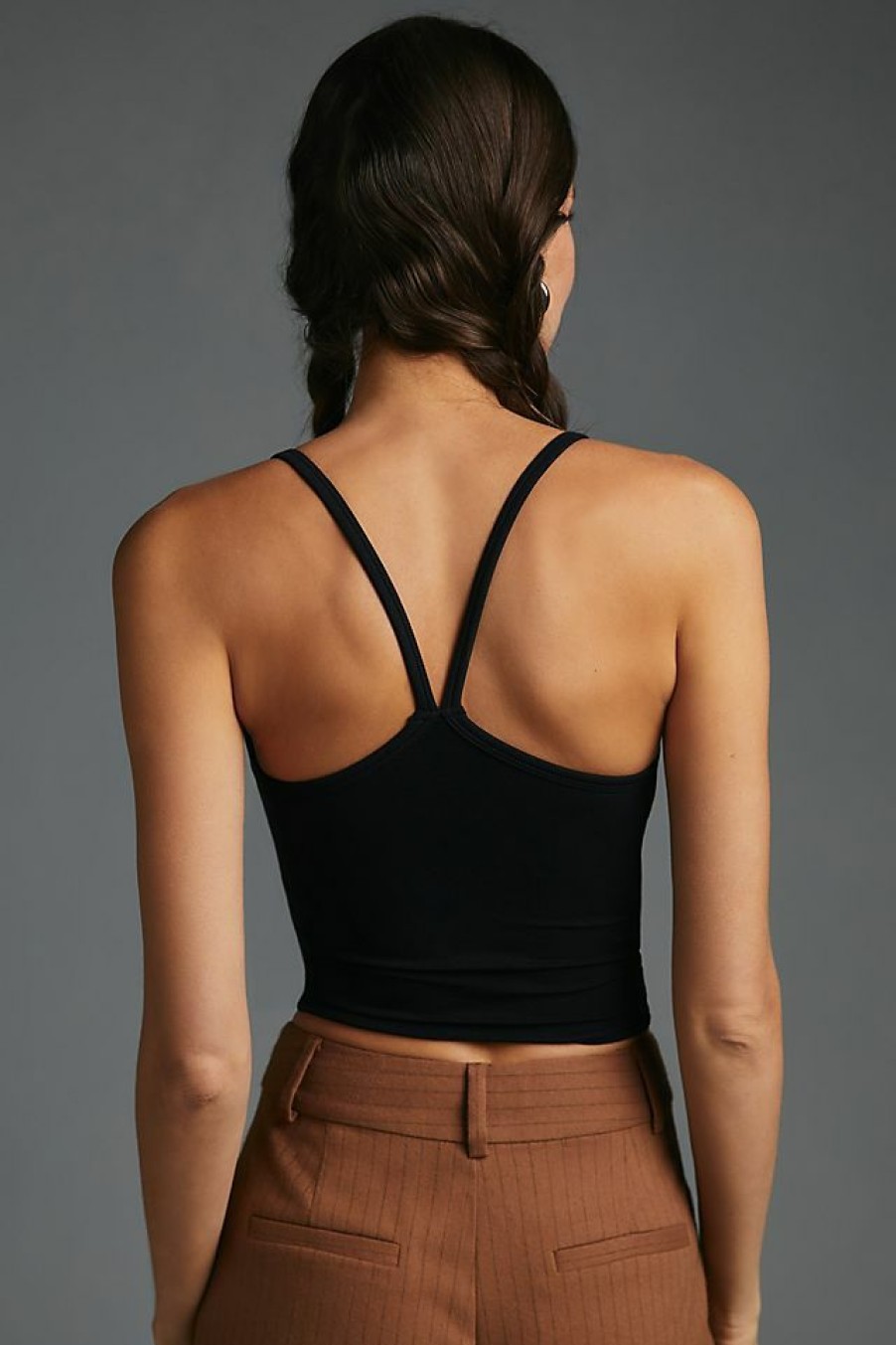 Intimates & Lingerie * | Cheapest By Anthropologie Seamless Triangle Racerback Tank Black