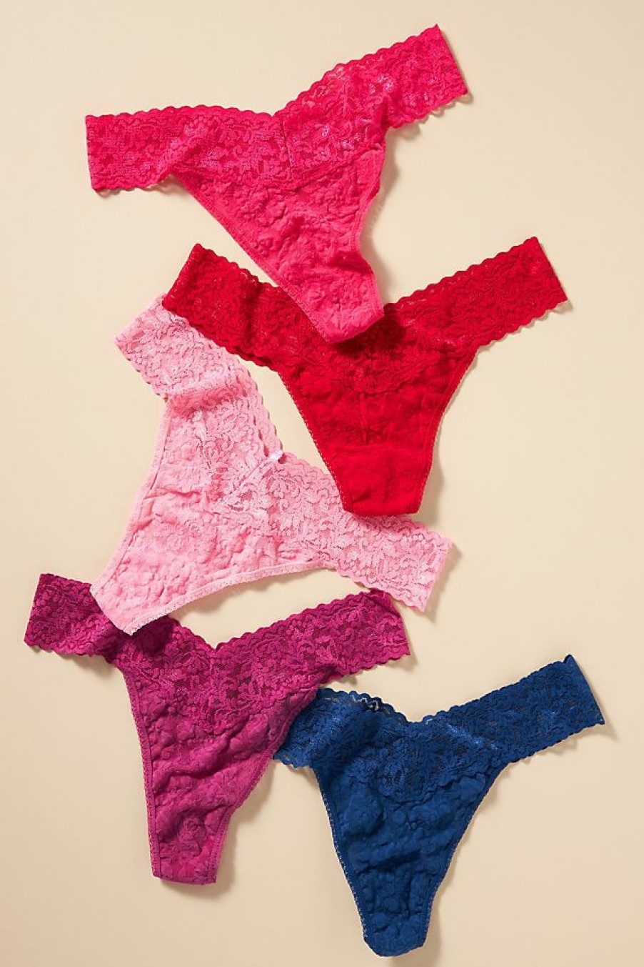 Intimates & Lingerie * | Discount Hanky Panky Original Rise Thong, Set Of 5 Raspberry