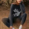 Activewear * | Best Sale Spiritual Gangster Guide The Way Relaxed Savasana Sweater Carbon