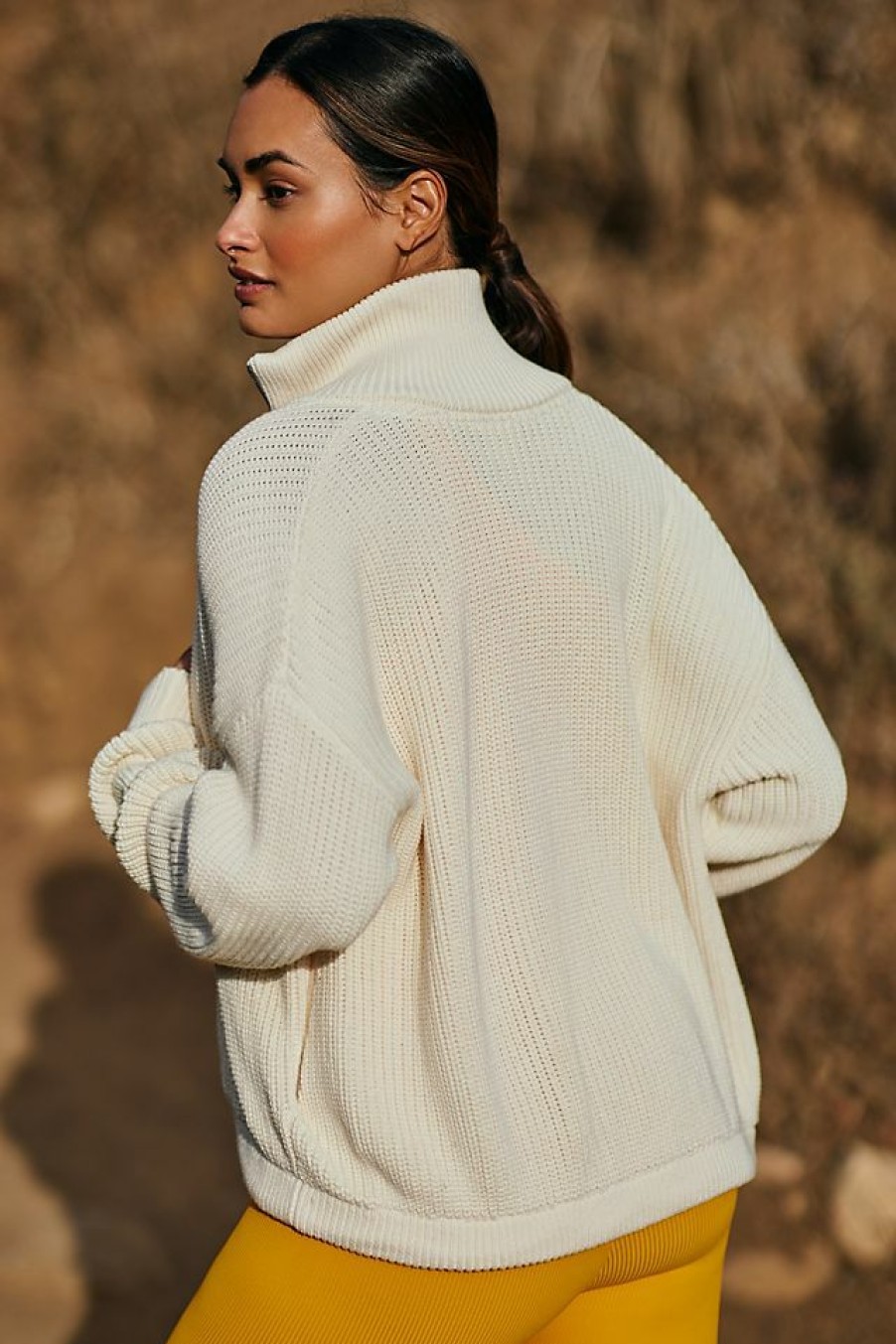 Activewear * | Best Pirce Varley Anderson Zip-Front Cardigan Sweater Ivory