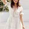 Getaway & Resort Wear * | New Peixoto Embroidered Lace Cover-Up Dress White