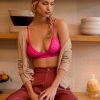 Intimates & Lingerie * | Discount Hanky Panky Padded V-Neck Lace Bralette Rose